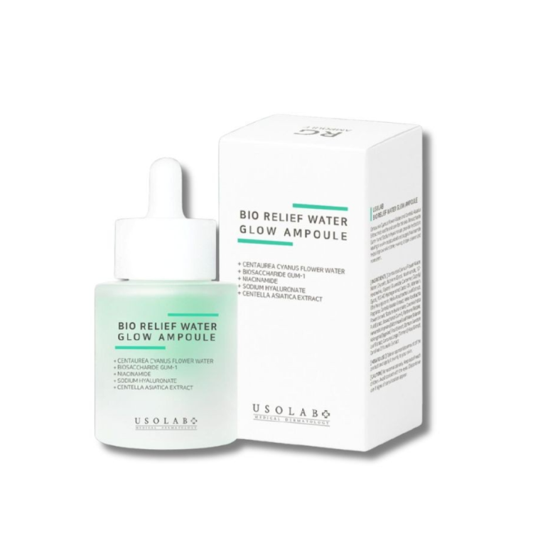 Usolab Bio Relief Water Glow Ampoule Заспокійлива, гідратуюча та протинабрякова сироватка, 30мл — Photo 2