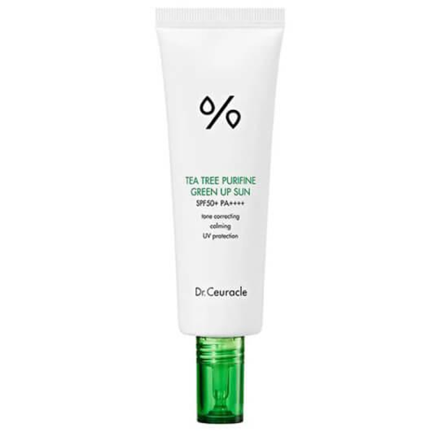 Dr.Ceuracle Tea Tree Purifine Green Up Sun SPF 50+ Сонцезахисний крем для нейтралізації почервонінь з екстрактом чайного дерева, 50мл — Photo 2