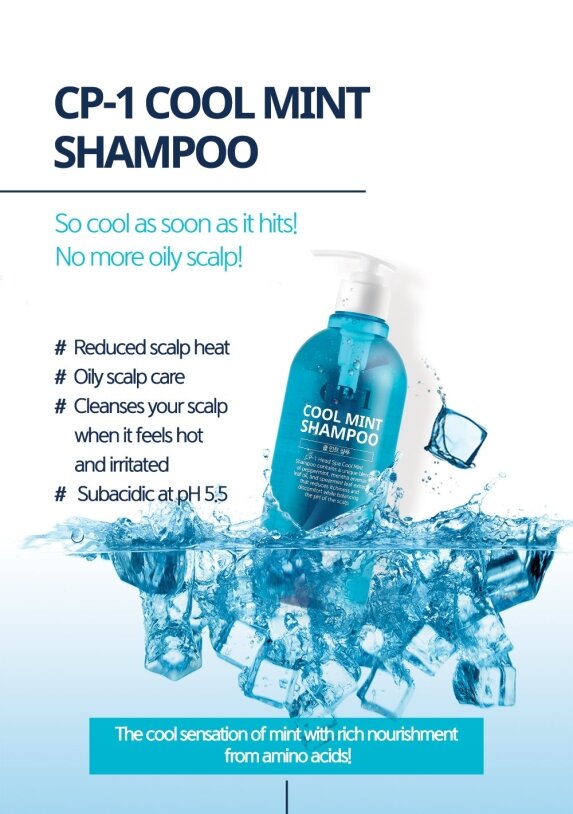 Esthetic House CP-1 Cool Mint Shampoo Освіжуючий шампунь для волосся, 500мл — Photo 3