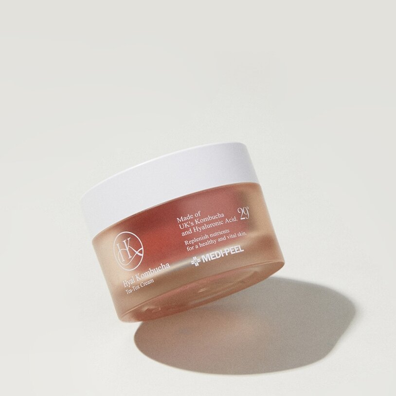 Medi Peel Hyal Kombucha Tea-Tox Cream Зволожуючий ампульний крем з комбучею, 50мл — Photo 2