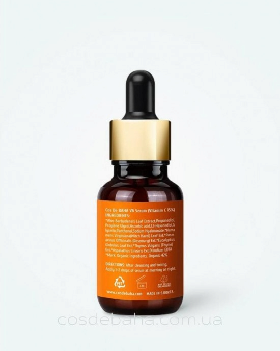 Cos de Baha Serum Vitamin C 15% (VA) Освітлююча сироватка з вітаміном, 30мл — Photo 3