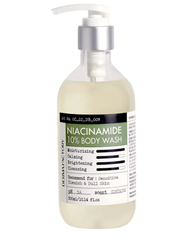 Derma Factory Niacinamide 10% Body Wash Дерматологічний засіб для миття тіла з заспокійливою, барʼєрною та освітлювальною дією, 300мл — Photo 2