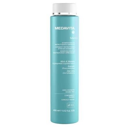 Medavita Solarich Shampoo-Doccia Ristrutturante Doposole Хелатувальний та відновлювальний шампунь-гель для душу після перебування на сонці, 400 мл — Photo 2