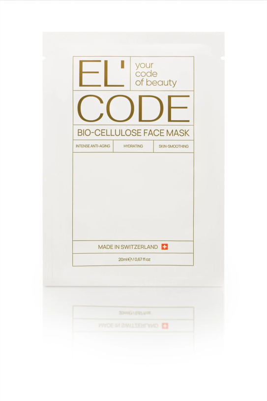 EL’CODE Bio-Cellulose Face Mask Антивікова біоцелюлозна маска для обличчя, 1 шт — Photo 2
