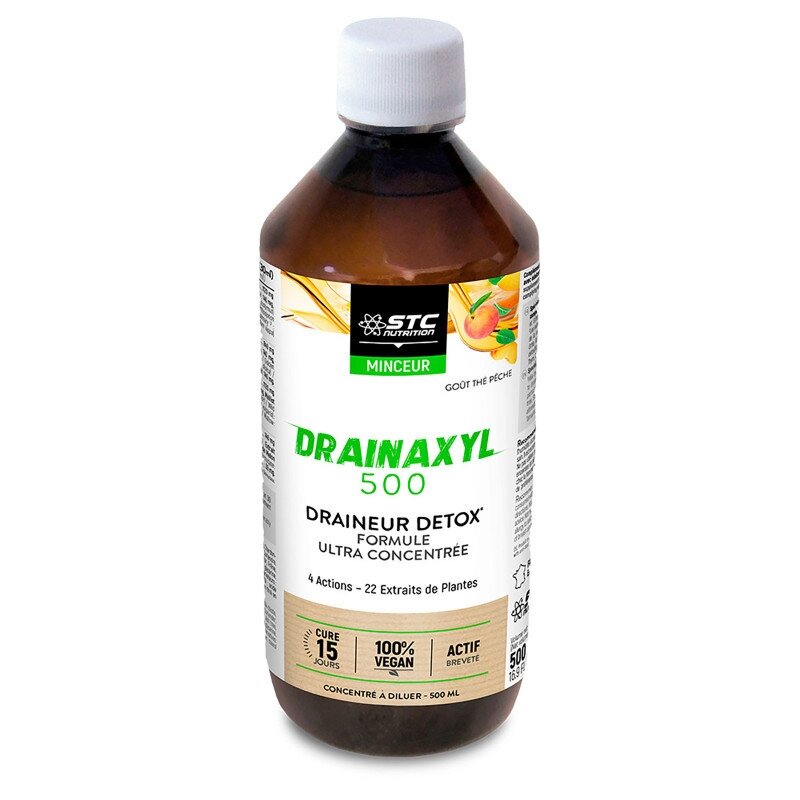 STC NUTRITION DRAINAXYL 500 Дренаж для детоксу, очищення і схуднення (персик), 500мл — Photo 2
