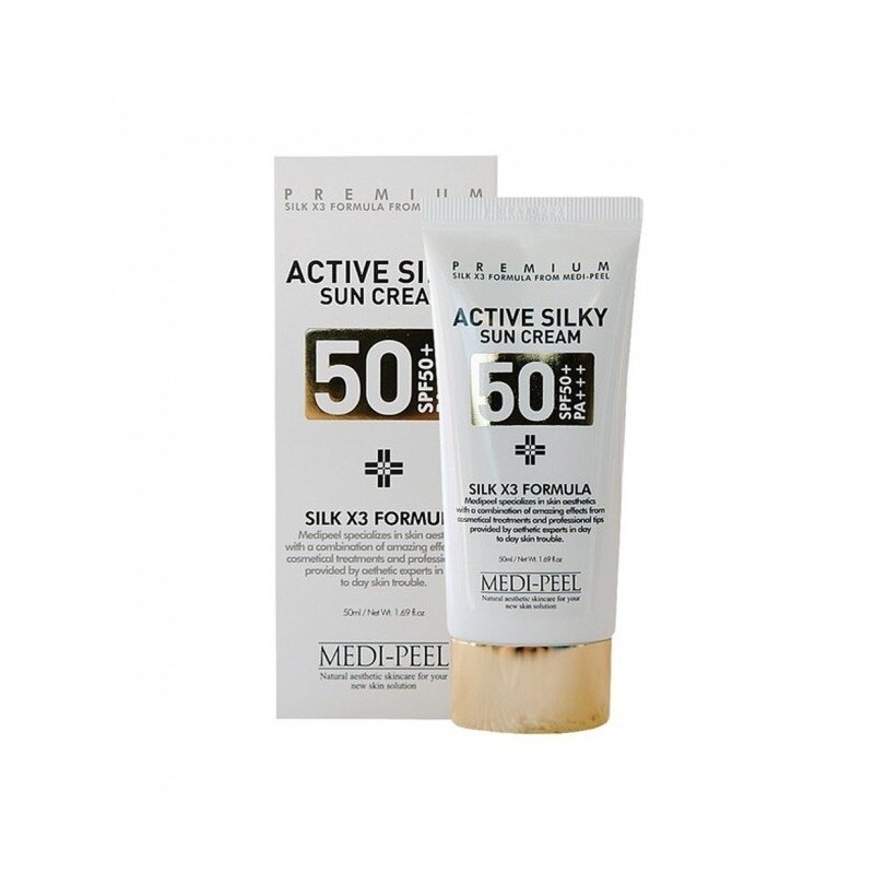 Medi Peel Active Silky Sun Cream SPF 50+ Сонцезахистний крем з пептидним комплексом, 50мл — Photo 2