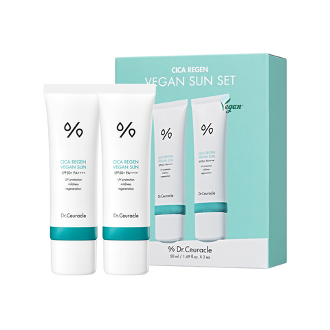 Dr.Ceuracle Cica Regen Vegun Sun Set DUO 2 в 1 Набір сонцезахисних кремів з центелою — Photo 2