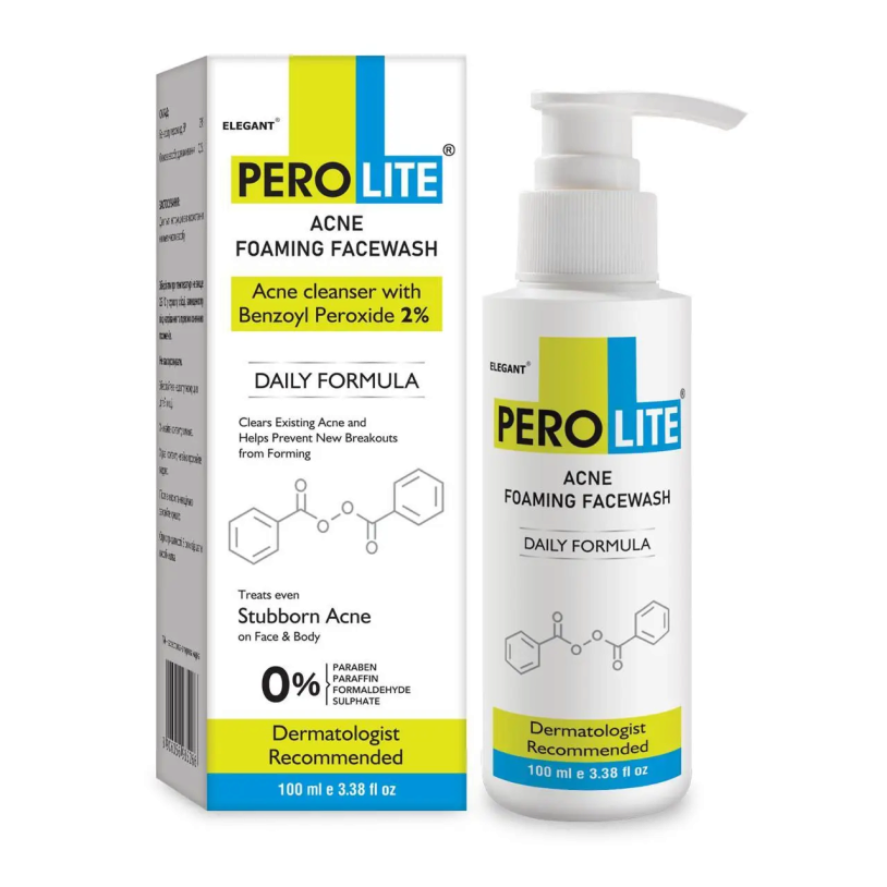 Perolite Foaming Facewash Benzoyl Peroxide 2% Пінка для вмивання з 2% бензоїл пероксиду, 100мл — Photo 2