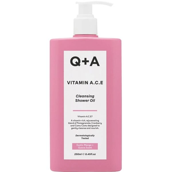 Q+A Vitamin A.C.E Cleansing Shower Oil Вітамінізована олія для душу, 250мл — Photo 2