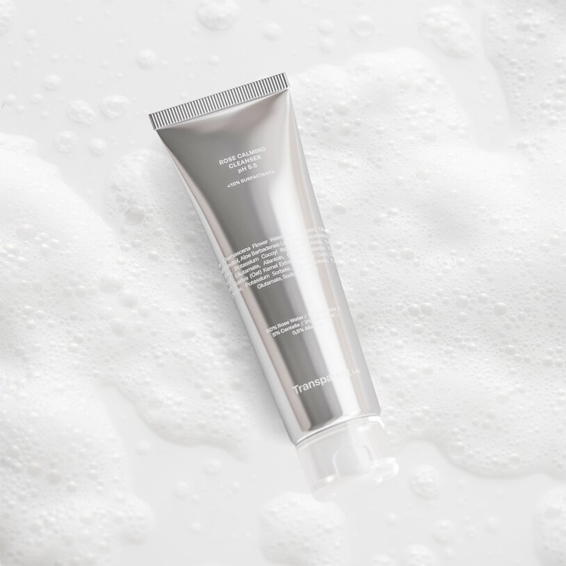 TRANSPARENT- LAB ROSE CALMING CLEANSER pH5.5 Ніжний очищувач для обличчя, 150мл — Photo 4