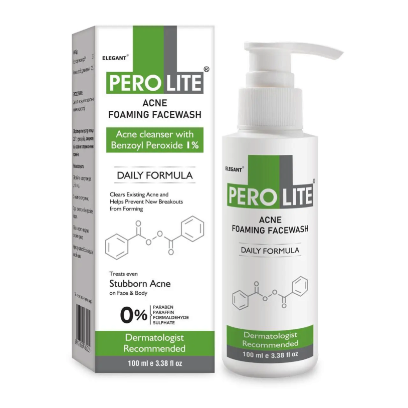 Perolite Foaming Facewash Benzoyl Peroxide 1% Пінка для вмивання з 1% бензоїл пероксиду, 100мл — Photo 2